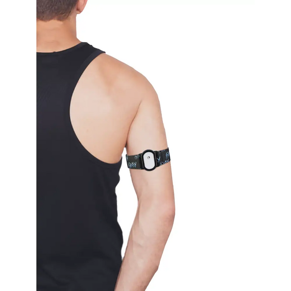 Sibionics GS1 CGM Adjustable Armband on arm, providing secure fit for active lifestyle.