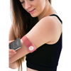 Adjustable pink armband with rotating clip for Dexcom G7 sensor, Barbie Edition.