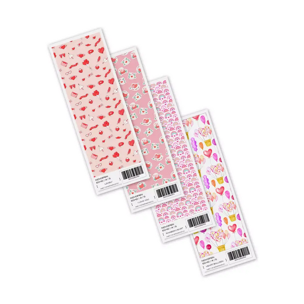 Valentine 2024 Novopen Echo insulin pen stickers with heart and love designs