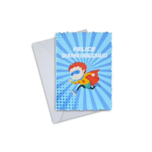 Diaversary Cards featuring vibrant illustration on high-quality canvas with matching envelope.