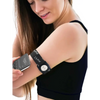 Black Dia-Style Armband for Dexcom G7 Sensor with heart rate monitor and rotating clip