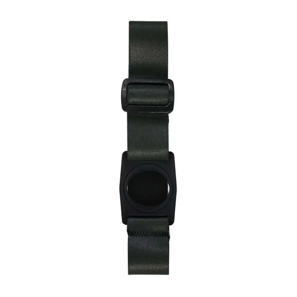 Dexcom G7 grey adjustable armband with rotating clip, elastic strap for sensor stability.