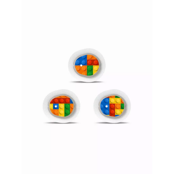 Dexcom G7 Stickers in Fun Vibes Lego design. Add playful Lego-inspired stickers to your CGM sensor. 3 stickers per pack. Non-removable.