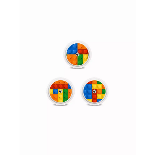 Freestyle Libre 2 Stickers in Fun Vibes Lego design. Playful Lego-themed stickers to personalize your sensor. Non-removable.