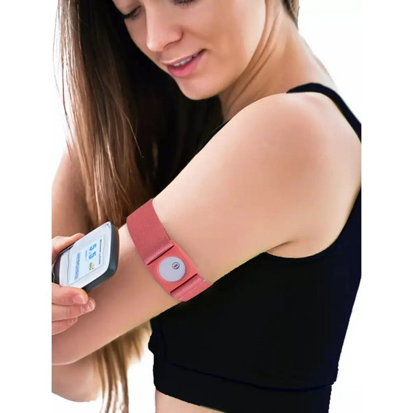 Freestyle Libre 3 sensor adjustable armband, Barbie Edition, empowering pink design, comfortable fit.