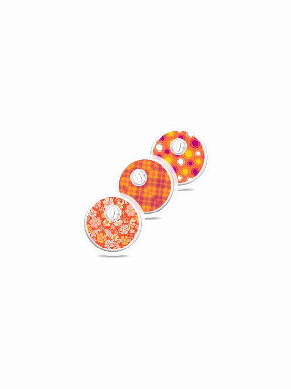 Vibrant Freestyle Libre 3 stickers featuring summer-themed designs in set of three.