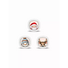 Three Christmas-themed icons: Santa Claus, snowman, and reindeer for Medtronic Simplera CGM
