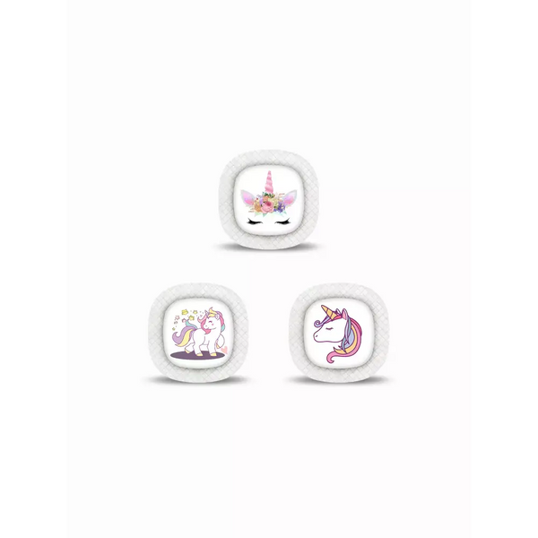 Medtronic Simplera CGM Stickers in Fun Vibes Unicorn design. Personalize your CGM sensor with unicorn designs. 3 stickers per pack. Non-removable.
