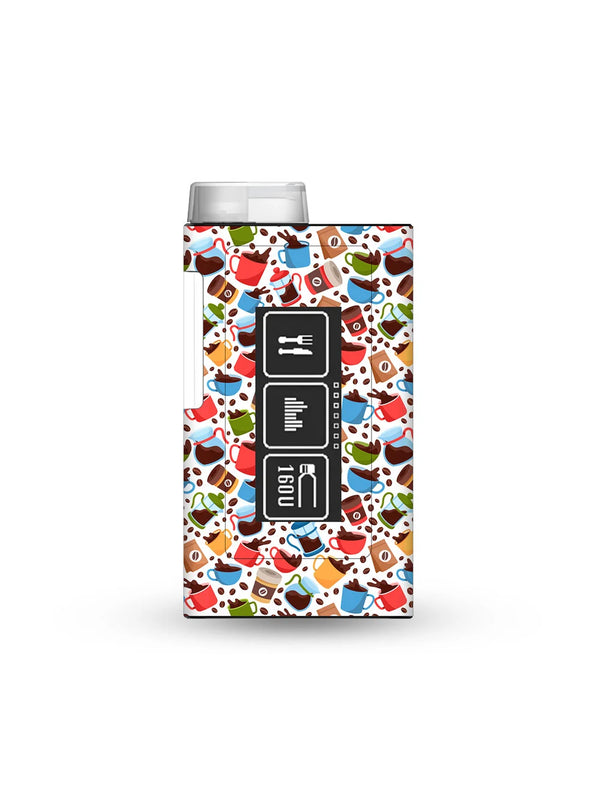 ypsopump mylife insulin pump sticker with black coffee cups pattern for stylish personalization of diabetes device