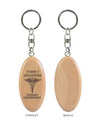 Type 1 Wooden Keychains - Kaio-Key Hanger with "Type 1 Diabetic" engraving.