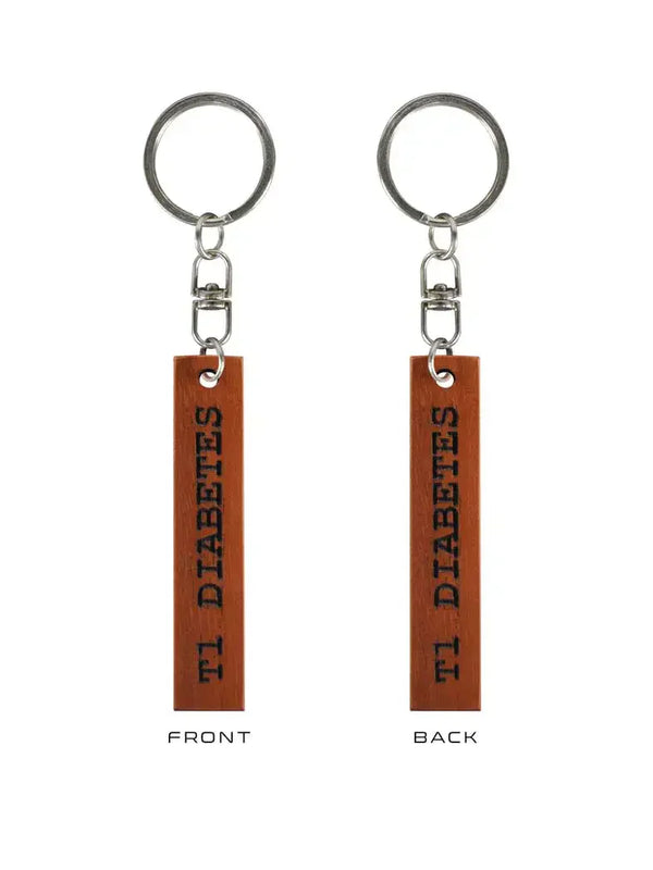 "T1 Diabetes" drewniany brelok I>∧∨ - Kaio - Zawieszka do kluczy