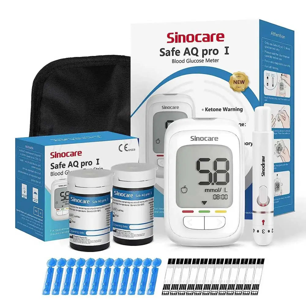sinocare safe aq pro blood glucose meter kit with strips and lancets for accurate diabetes glucose monitoring Obraz