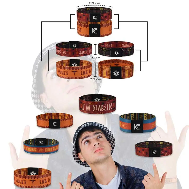 Diabetes Awareness Wristbands for Adults - Kaio-Wristbands Obraz