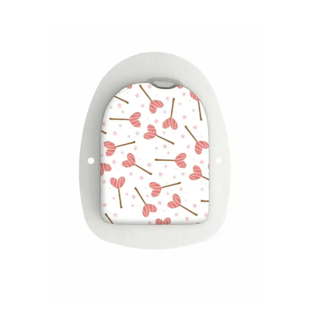 omnipod sticker with red hearts Obraz