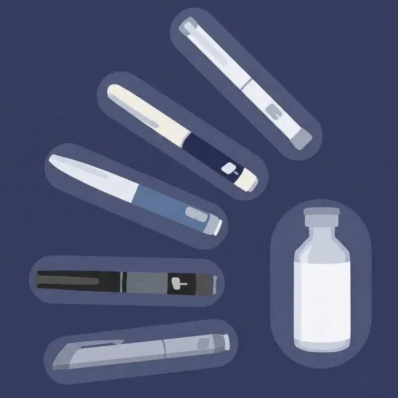 Insulin pens and vial for finding compatible pen cases, cooling wallets and needle tubes Obraz