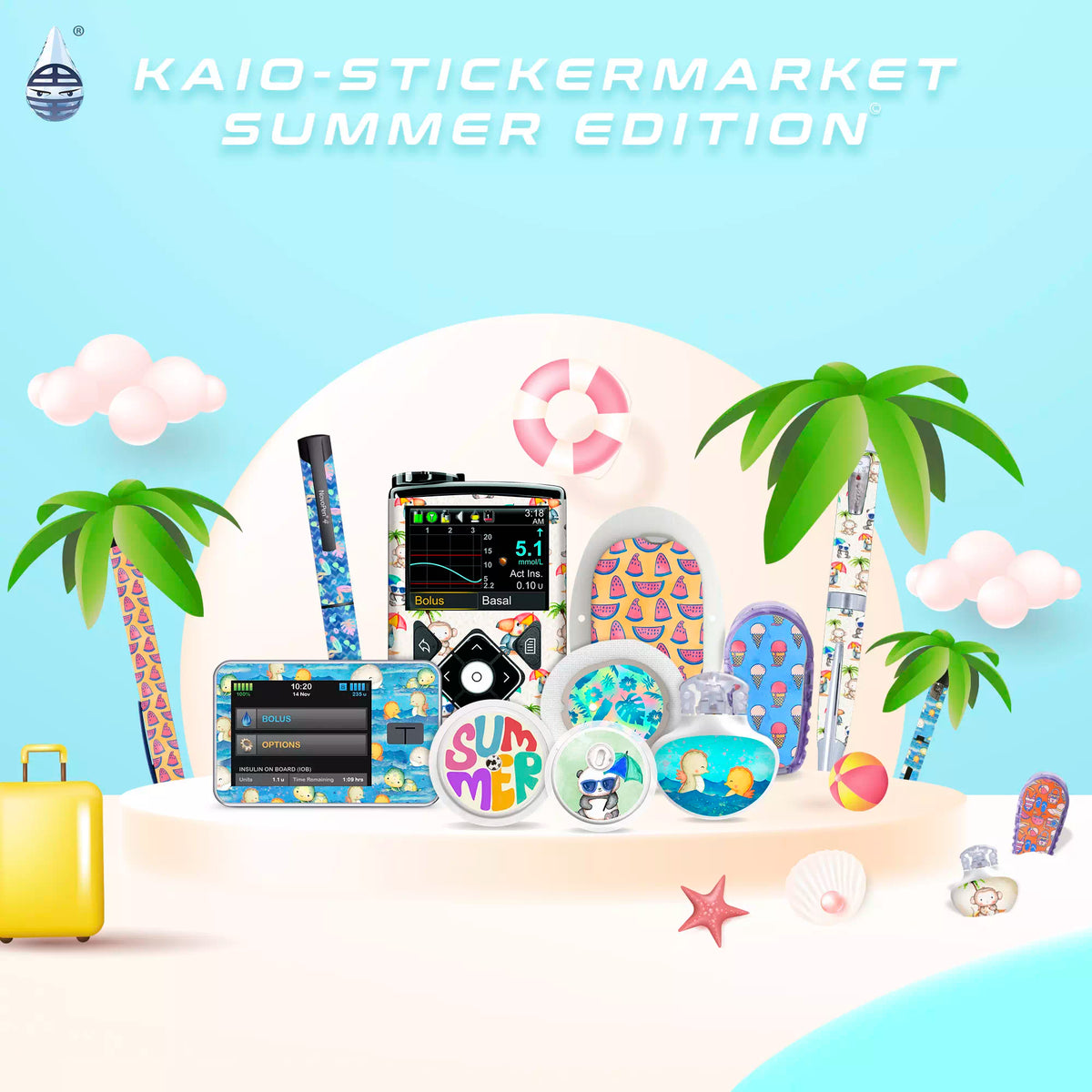 Diabetes Device Stickers - Summer Edition by Kaio-Dia Obraz
