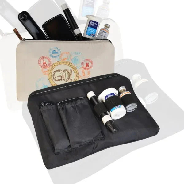 Diabetic supplies bag, Dia-Zipper Bag, featuring organized compartments for insulin, syringes, and other medical essentials, designed for convenient and secure storage on the go Obraz