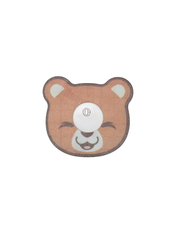 Bear-shaped kids adhesive patch for FreeStyle Libre 3 sensor