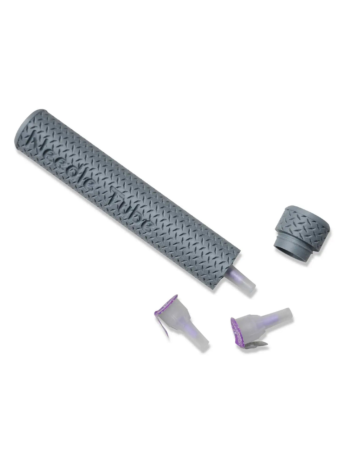 insulin pen needle storage tube fossil grey container for safe insulin pen needle organization and use
