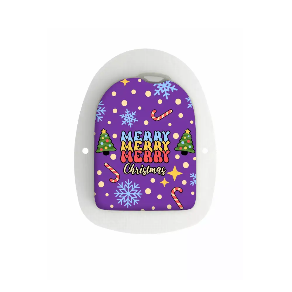 Omnipod POD Christmas edition sticker with festive design.