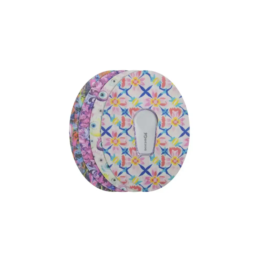 Plastry mocujące do Dexcom G6, seria Spring, 4 wzory ułożone w stos