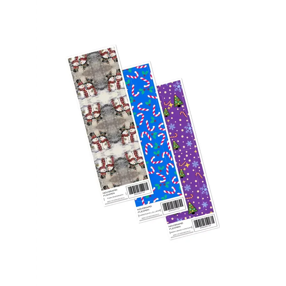NovoRapid Flexpen Insulin Pen Stickers - Christmas