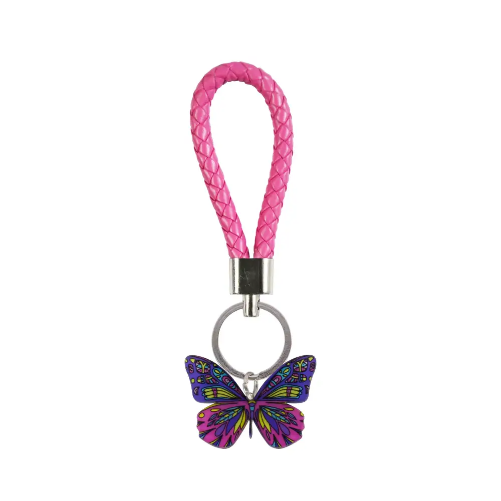 Medical Awareness Keychain with Butterfly Design for Breast Cancer Awareness