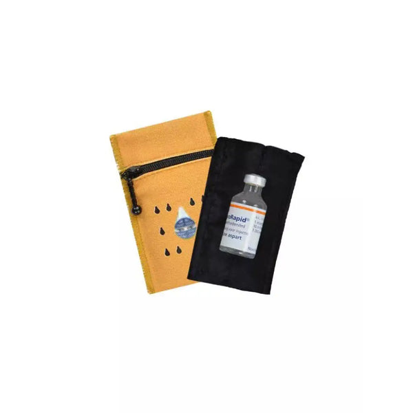 Cooling wallet for 1 insulin vial with water-evaporation technology, portable and reusable pouch in plain colors
