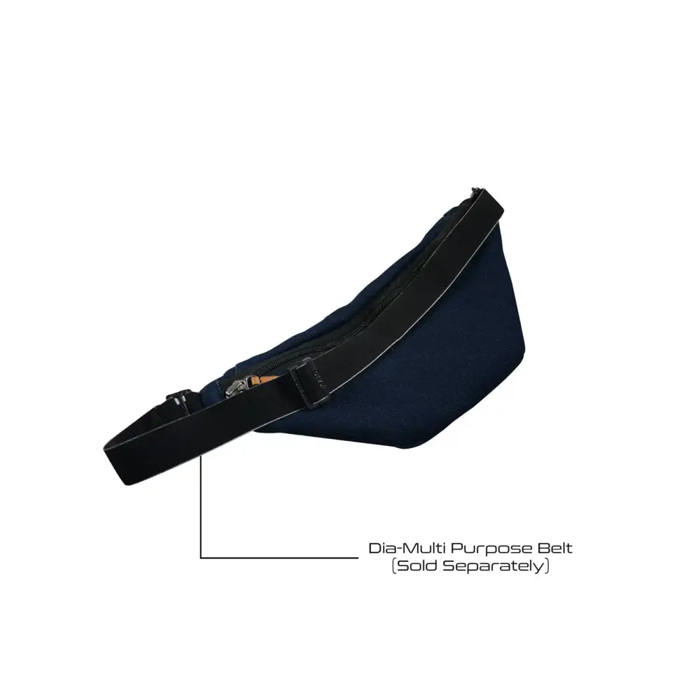 Navy blue Dia-Fanny Pack perfect for diabetic supplies and insulin pump storage