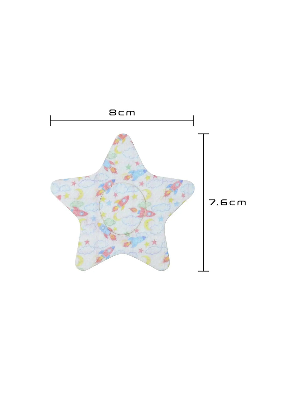 Plaster mocujący dla dzieci do Dexcom G7, kształt: gwiazdka, wymiary 8,0 x 7,6 cm