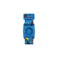 Blue digital watch on Dia-Style armband with rotating clip for Dexcom G7 sensor