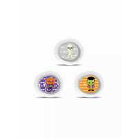 Halloween-themed Dexcom G7 stickers featuring mummy, pumpkin, and Frankenstein designs.