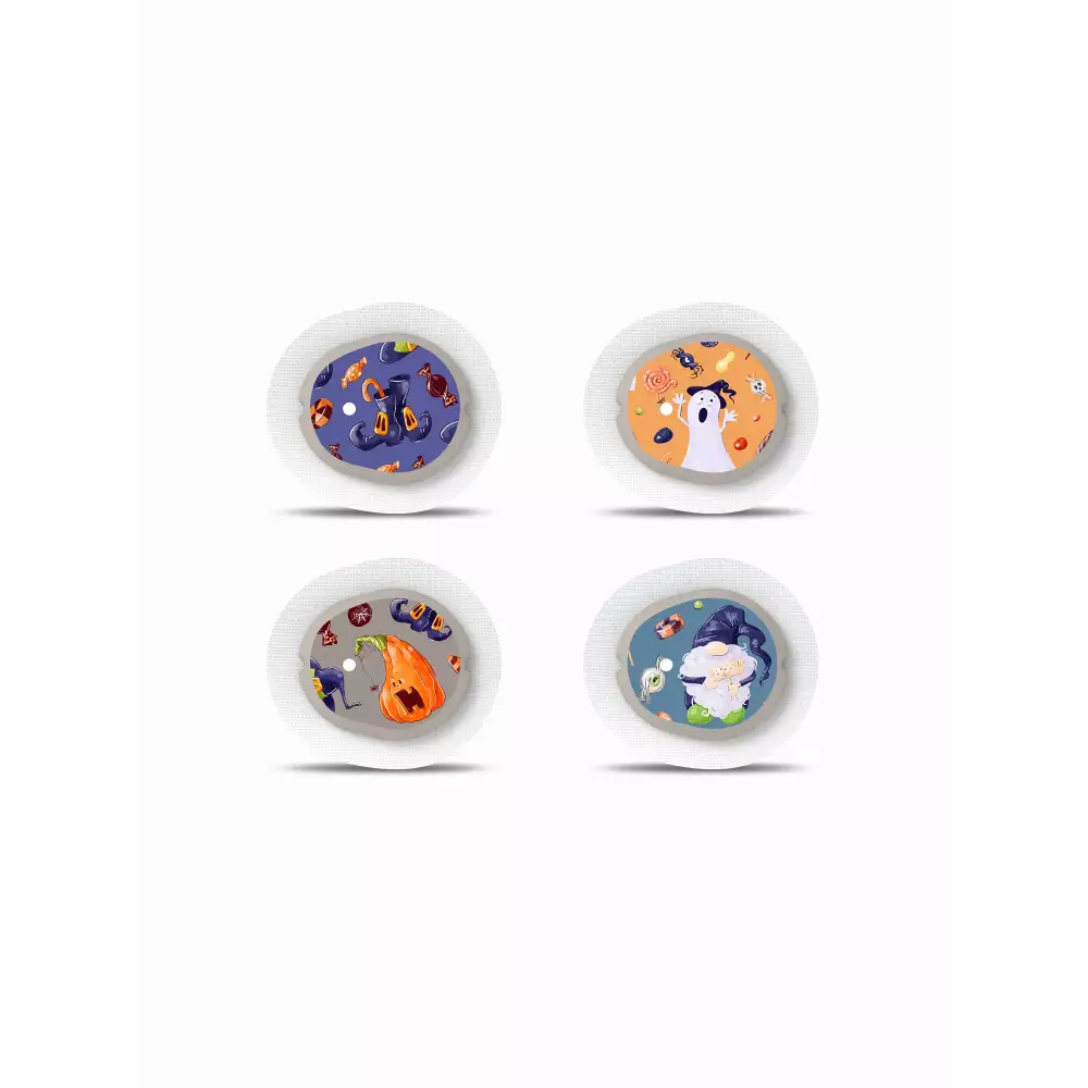 Dexcom G7 CGM Sensor Stickers Halloween Edition set of four.