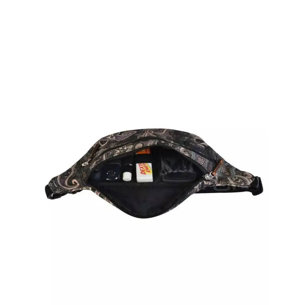 Fanny pack with insulin cooling system for diabetics, featuring ample storage for essentials, shown with open zipper.