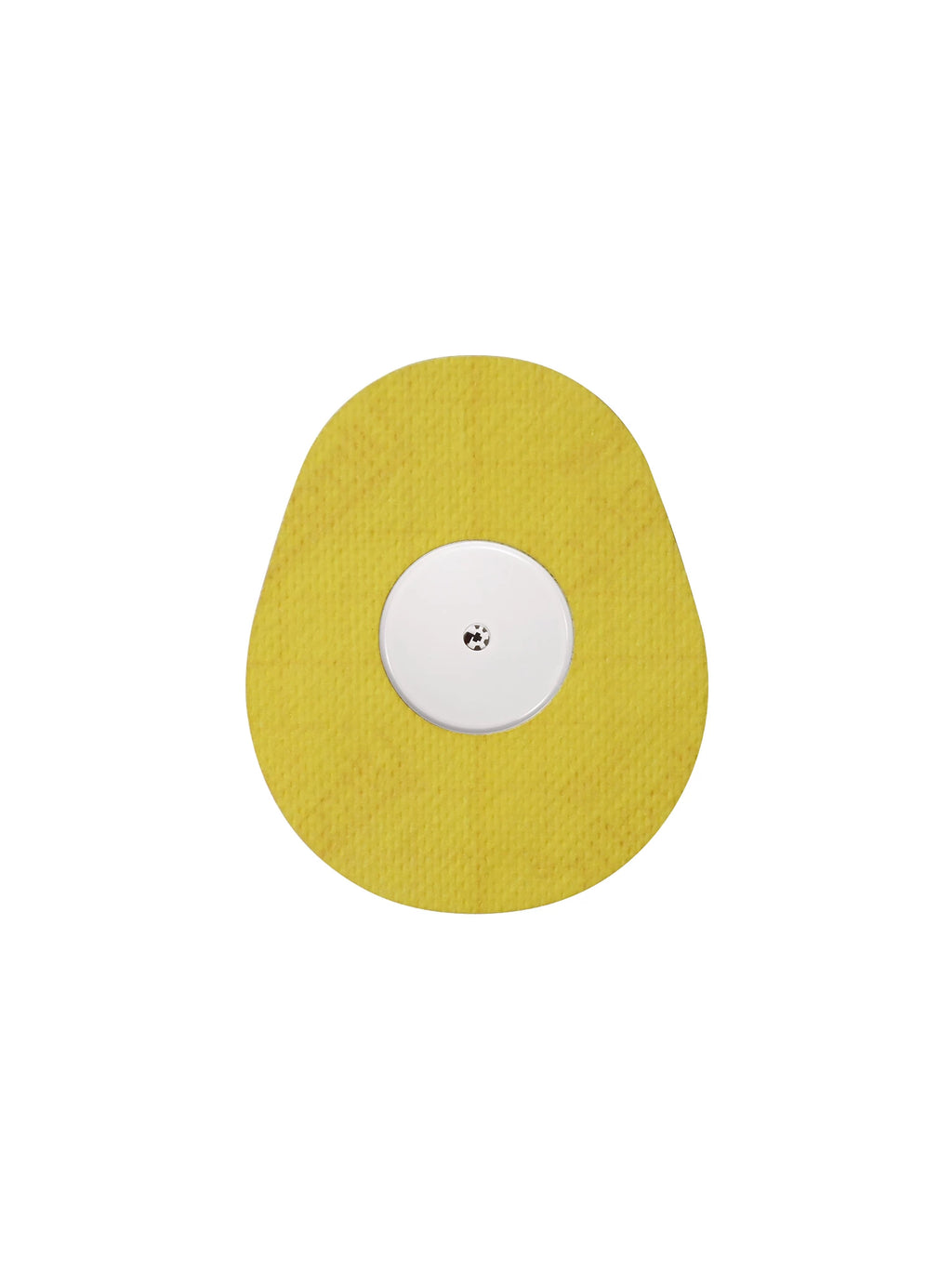 FreeStyle Libre 2 drop shape patch in yellow solid color, breathable adhesive patch to help support sensor wear