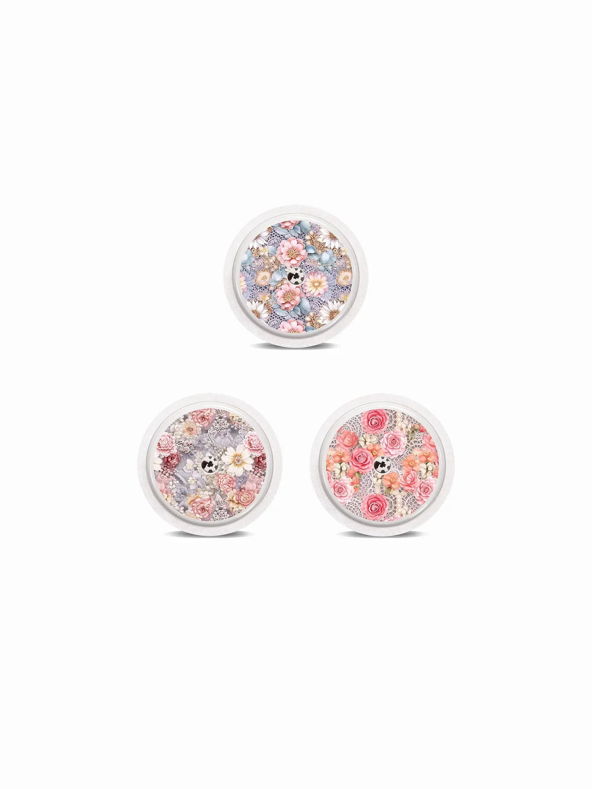 Freestyle Libre 2 Stickers Summer Edition featuring tropical and floral designs in a set of three.