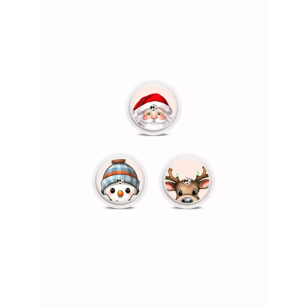Freestyle Libre Stickers - Christmas with cat, snowman, and reindeer festive faces