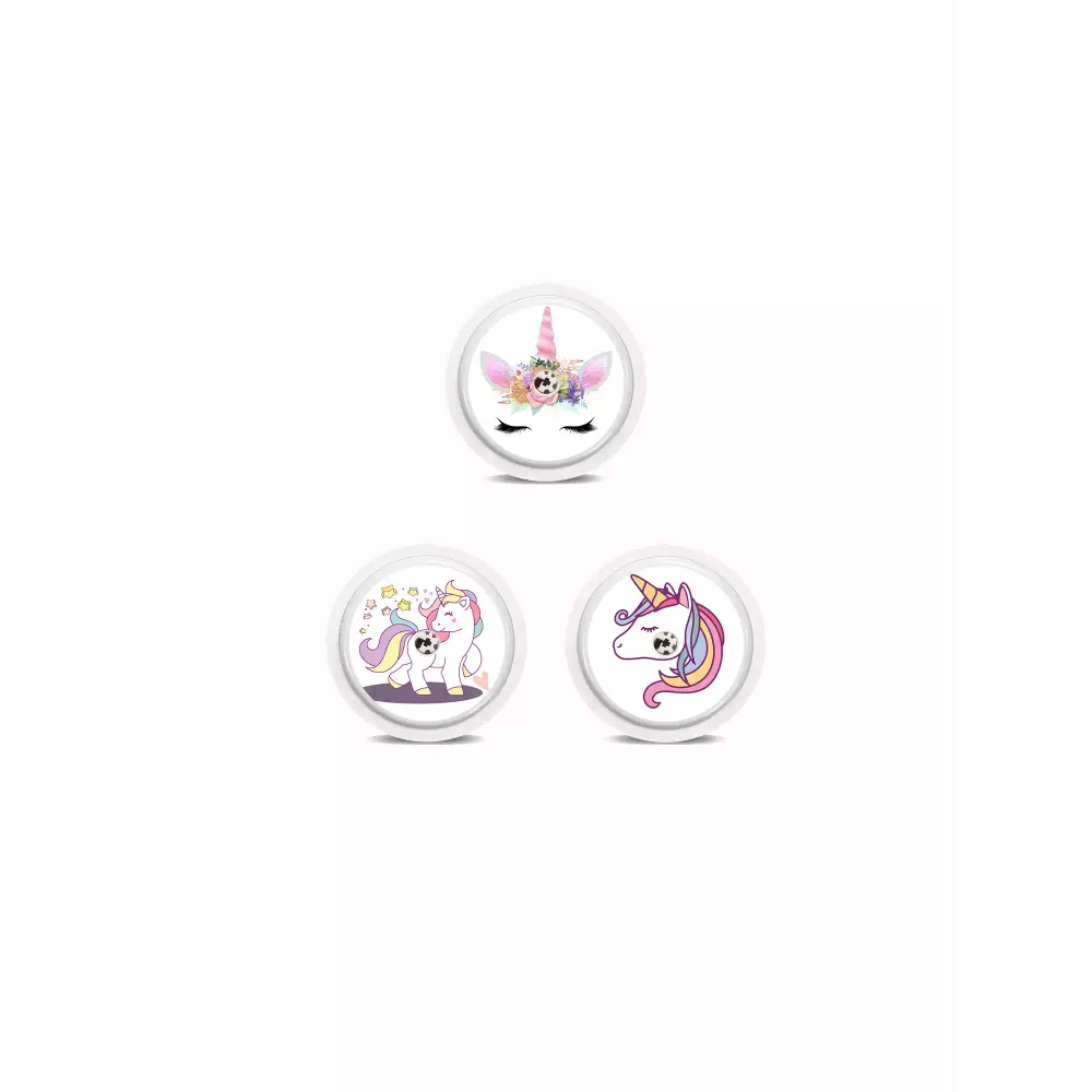 Freestyle Libre 2 Stickers in Fun Vibes Unicorn design. Customize your CGM sensor with unicorn designs. 3 stickers per pack. Non-removable.