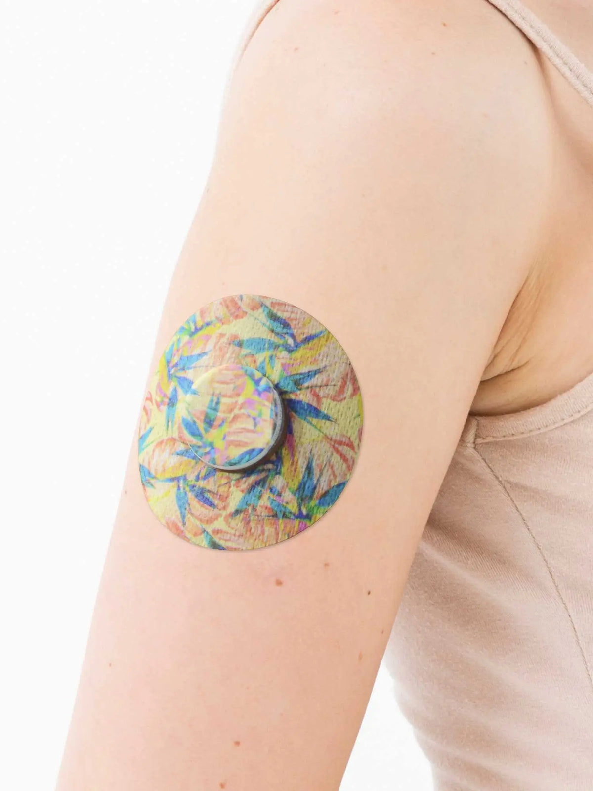 Plaster mocujący do FreeStyle Libre 2, wzór Tequila Sunrise, na ramieniu