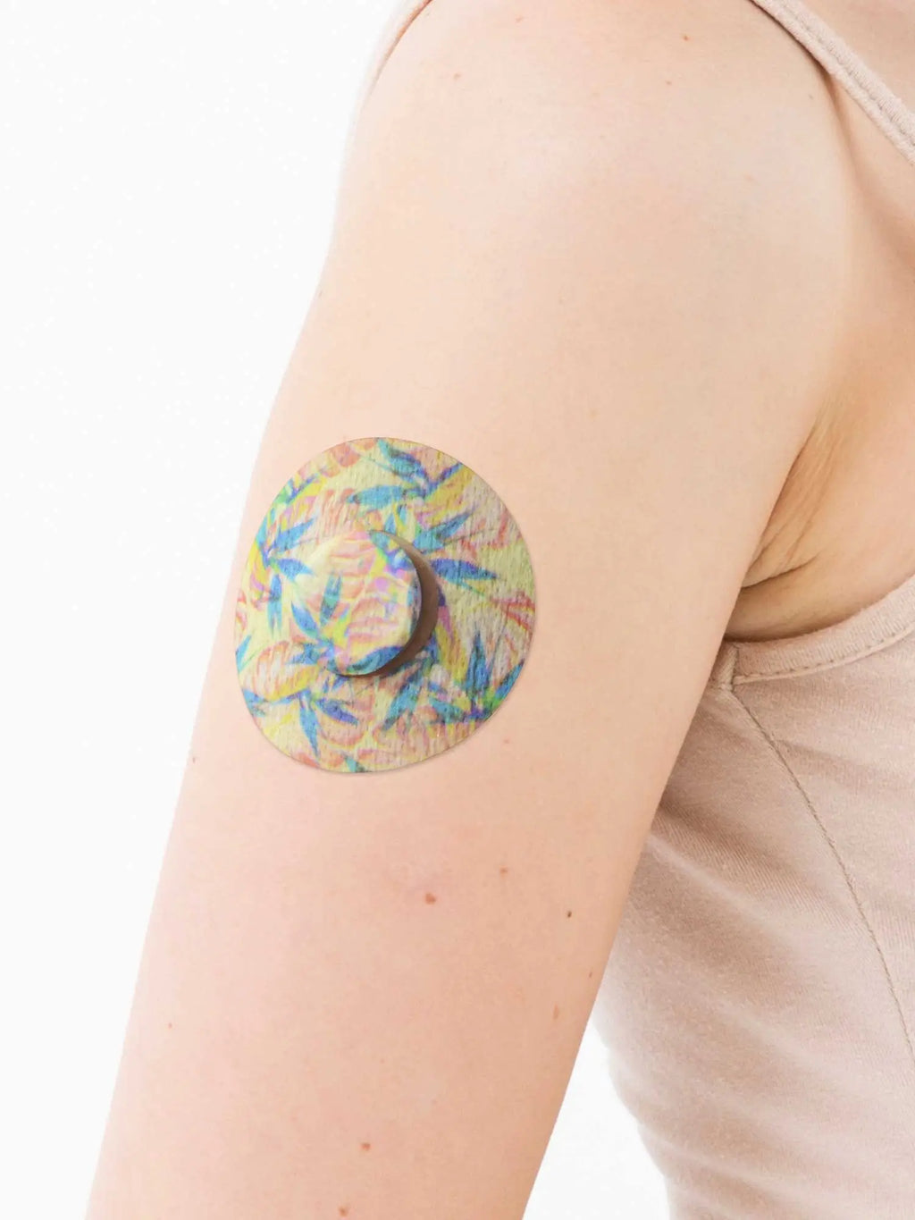 Plaster mocujący do FreeStyle Libre 3, wzór Tequila Sunrise, na ramieniu