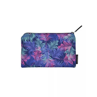 Zipper bag for diabetics with colorful leaf design for storing diabetic supplies.
