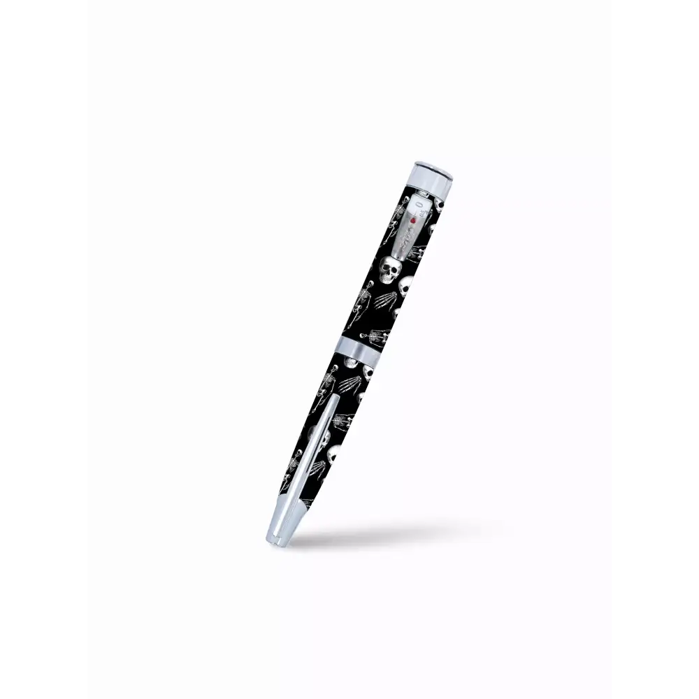 Humapen Luxura Stickers - Skeletons and skulls design on a black background.

