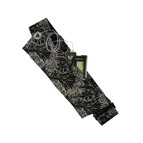 Regulowany pasek do pompy insulinowej z hakiem G – Kolekcja Midnight