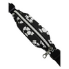 Insulin pump belt pouch for toddlers with reinforced openings and adjustable strap in black with soccer ball pattern.