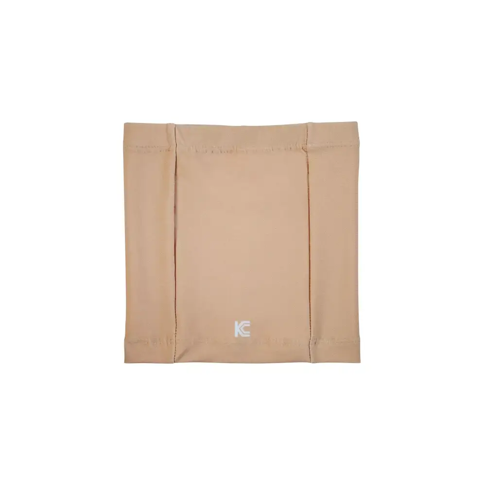 Insulin pump leg band in beige, designed for comfort and practicality.