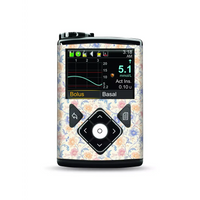 Medtronic MiniMed insulin pump with floral vinyl sticker, Spring Edition 2025.