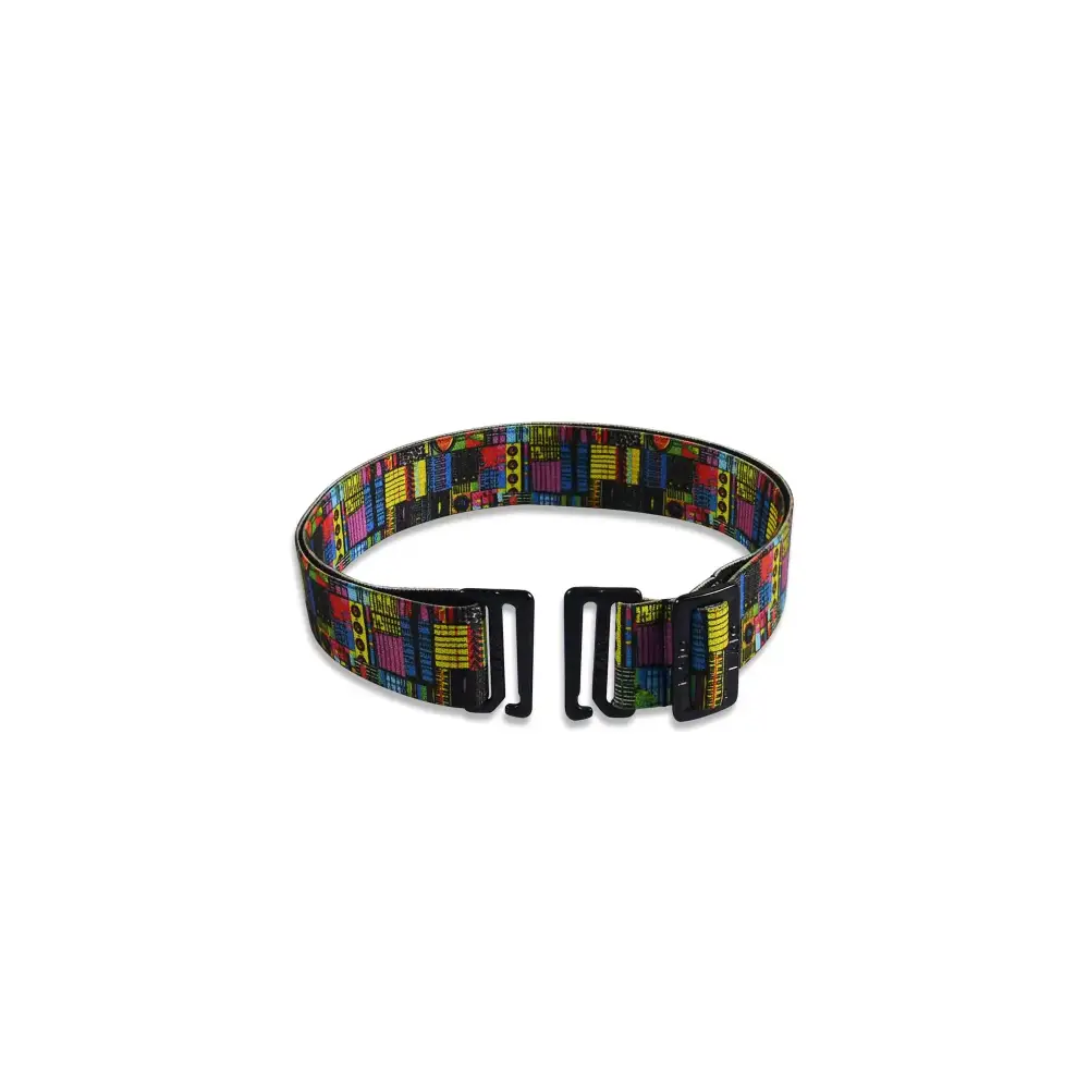 Adjustable belt for insulin pump pouches with colorful and stylish design, featuring strong metallic hooks for secure attachment.