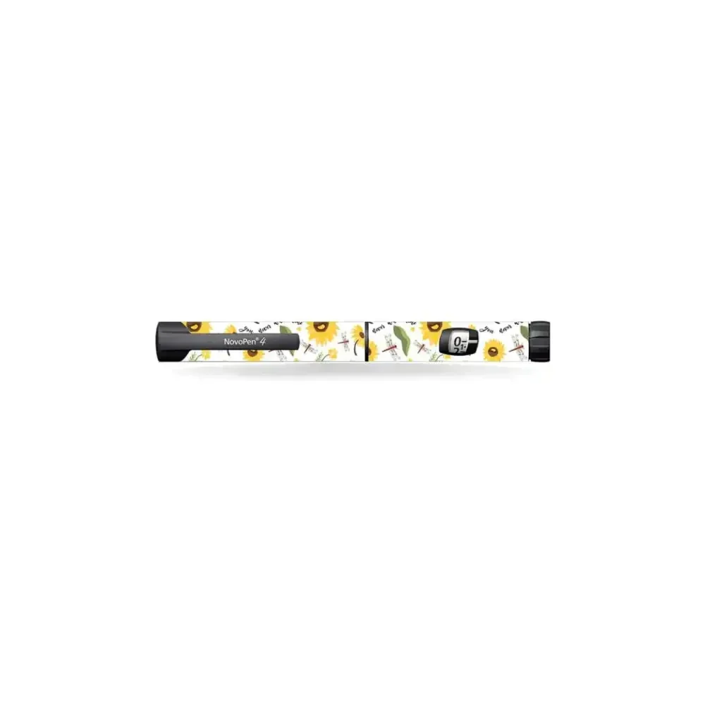 NovoPen Echo insulin pen with Summer Vibes floral sticker design for NovoPen 4, 5 personalization