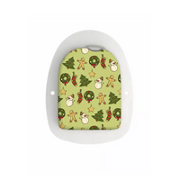 Omnipod Pod Stickers with festive Christmas pattern of gingerbread men and snowmen