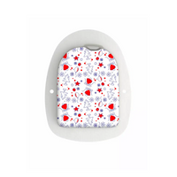 Backpack featuring Omnipod Pod Stickers with heart and star pattern for Christmas 2024